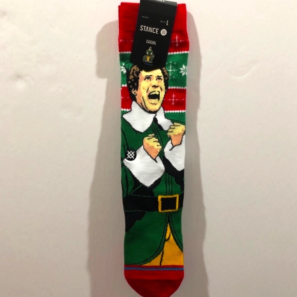 NWT Men's Elf Cold Outside Crew Socks - Picture 2 of 8